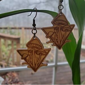 MUSHROOM 🪵 Wood EARRINGS